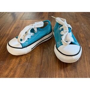Kidgets 5 Youth Toddler Blue Tie Chuck Style Shoe Faux Converse Sneakers